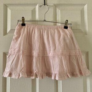 NWT, SZ M (8-10) 100 % COTTON Mini Flounce Skort Skirt, Pink